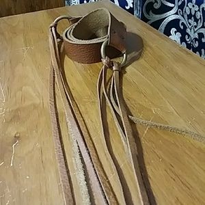 VINTAGE Fringed India Genuine Leather Belt